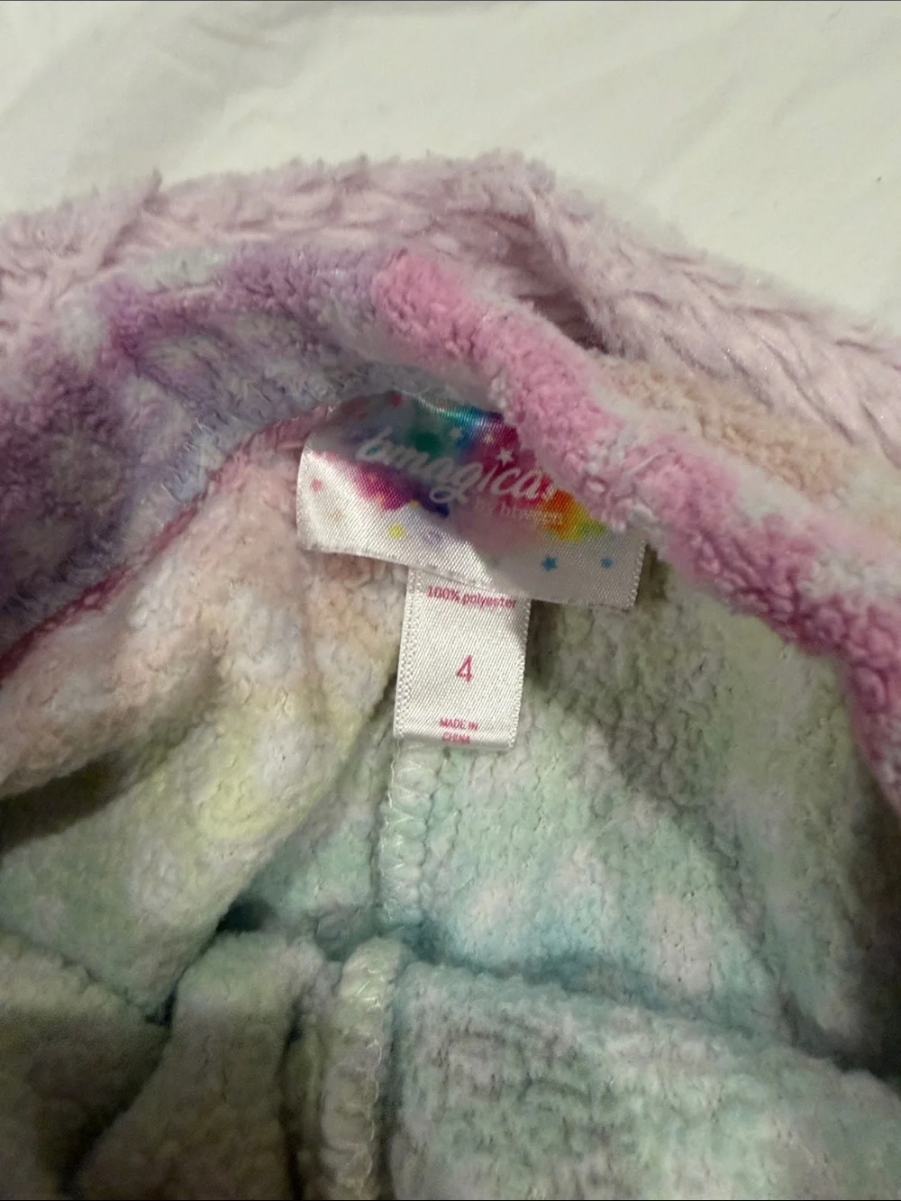 Magic Plush Light Pink Unicorn-Cat Pajama Set with Pastel Rainbow Pants